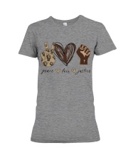 Peace - Love - Justice Premium Fit Ladies Tee thumbnail