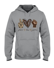 Peace - Love - Justice Hooded Sweatshirt thumbnail