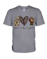 Peace - Love - Justice V-Neck T-Shirt thumbnail