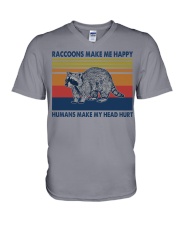 Raccoons-Make-Me-Happy V-Neck T-Shirt tile