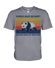 Pandas-Make-Me-Happy V-Neck T-Shirt tile