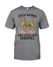 Just-A-Woman-who-loves-her-Giraffes Classic T-Shirt front