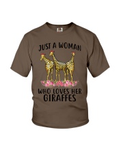 Just-A-Woman-who-loves-her-Giraffes Youth T-Shirt tile