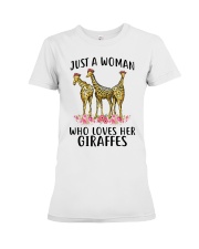 Just-A-Woman-who-loves-her-Giraffes Premium Fit Ladies Tee tile