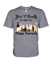 Yes-I-really-do-need-these-ferrets V-Neck T-Shirt tile