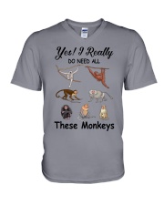 Yes-I-really-do-need-these-monkeys V-Neck T-Shirt tile