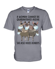 Cannot-Be-Quarantined-Alone V-Neck T-Shirt tile