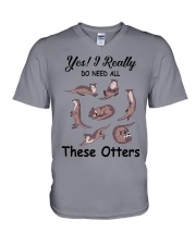 Yes-I-really-do-need-these-otters V-Neck T-Shirt tile