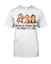 Driving my husband crazy one monkey at a time Premium Fit Mens Tee tile