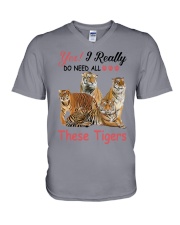 Yes I really do need these tigers V-Neck T-Shirt tile