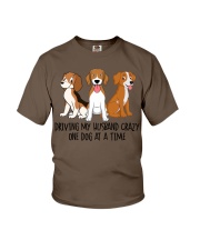 Driving my husband crazy one dog at a time Youth T-Shirt tile