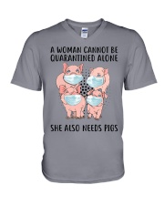 Cannot-Be-Quarantined-Alone V-Neck T-Shirt tile