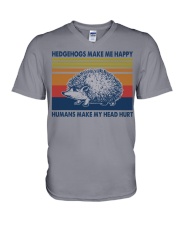 Hedgehogs-Make-Me-Happy V-Neck T-Shirt tile