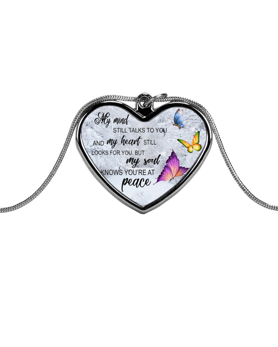 Butterfly Metallic Heart Necklace