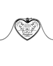 As Long As I Breathe You Will Be Remembered Metallic Heart Necklace front