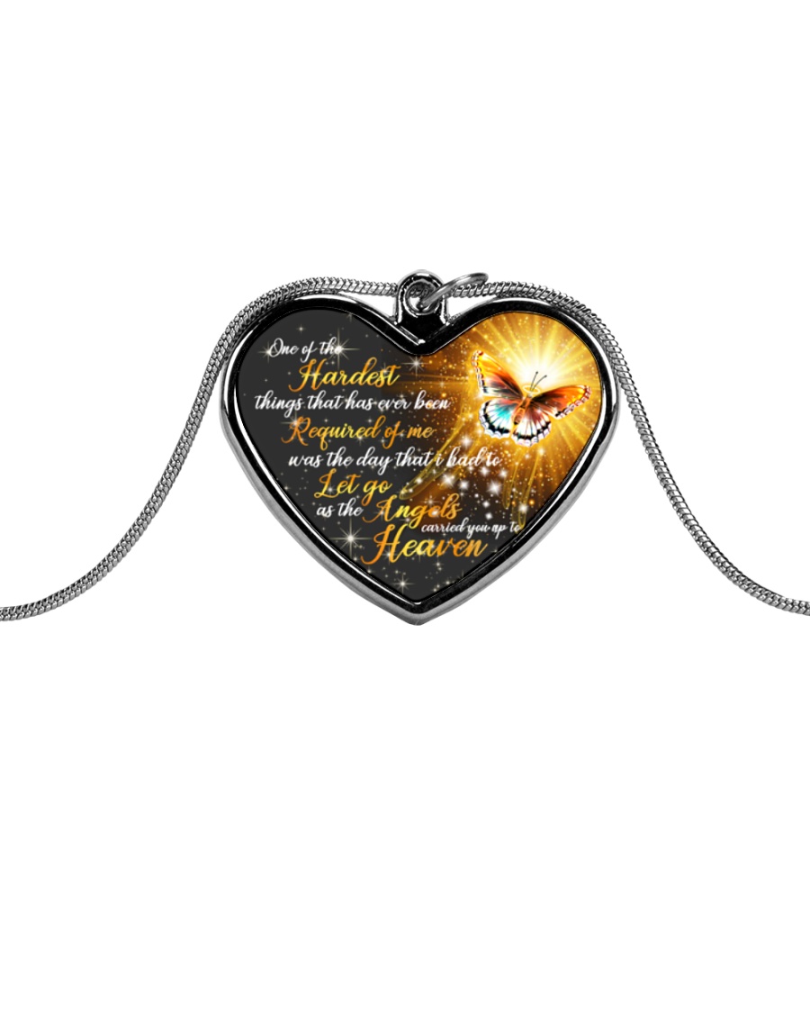 Butterfly Metallic Heart Necklace