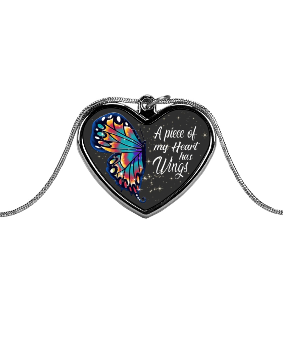 Butterfly Metallic Heart Necklace