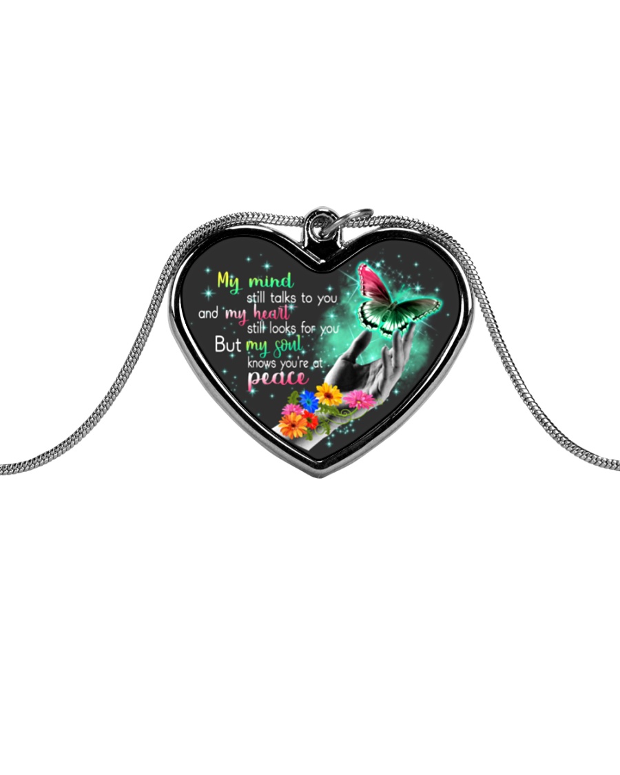 Butterfly Metallic Heart Necklace