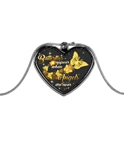 Butterflies Appear When Angels Are Near Metallic Heart Necklace front