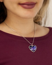 I'm Not A Widow I'm Wife To A Husband With Wings Metallic Heart Necklace aos-necklace-heart-metallic-lifestyle-1