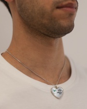 I'm Not A Widow I'm Wife To A Husband With Wings Metallic Heart Necklace aos-necklace-heart-metallic-lifestyle-2