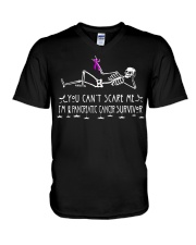 Pancreatic Cancer Survivor Halloween V-Neck T-Shirt thumbnail