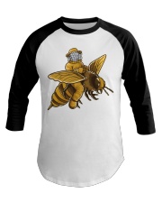 BEEKEEPER RIDING A BEE Baseball Tee tile