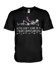 Leiomyosarcoma awareness Halloween V-Neck T-Shirt thumbnail