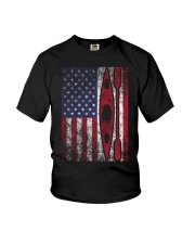 Kayak American Flag Youth T-Shirt thumbnail