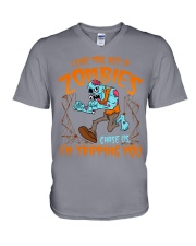 Zombies chase us V-Neck T-Shirt thumbnail