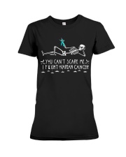 Ovarian Cancer Halloween Premium Fit Ladies Tee thumbnail