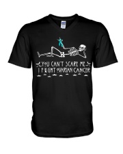Ovarian Cancer Halloween V-Neck T-Shirt thumbnail