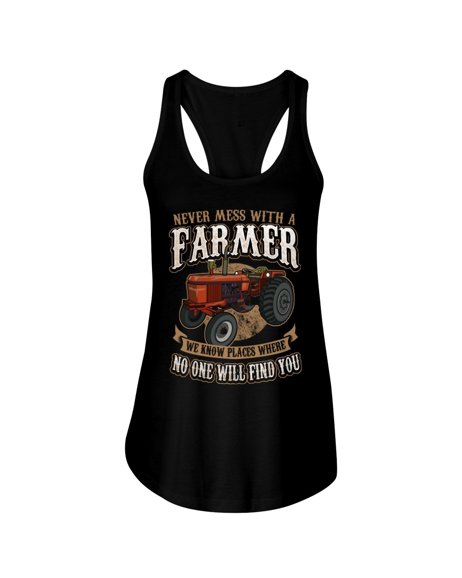 Never Mess With A Farmer Ladies Flowy Tank