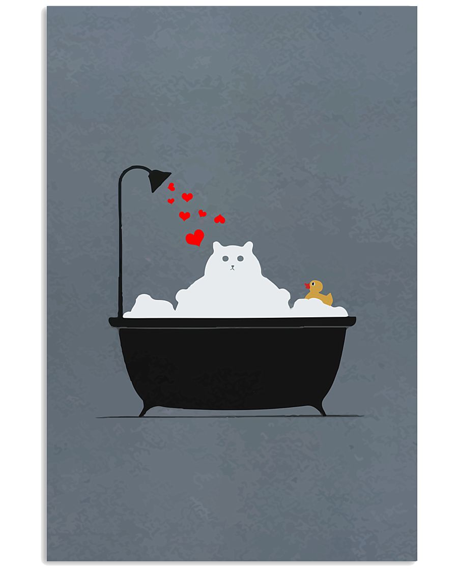 Cat-in-bathroom 11x17 Poster