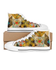 Shoes for Women Love Quilting Sewing Brown Women's High Top White Shoes inside-left-outside-left