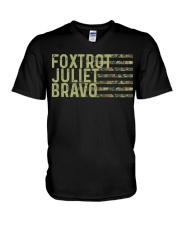 Foxtrot Juliet Bravo V-Neck T-Shirt tile