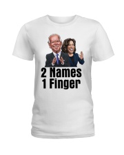 2 Names 1 Finger Ladies T-Shirt tile
