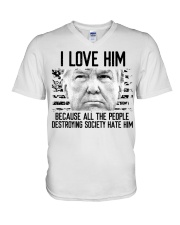 I love him V-Neck T-Shirt tile