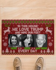 In this house We love Trump Doormat 22.5" x 15" aos-doormat-22-5x15-lifestyle-front-02