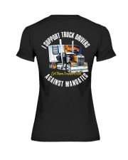 I support truck drivers against mandates Premium Fit Ladies Tee tile