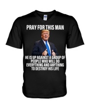 Pray for this man V-Neck T-Shirt tile