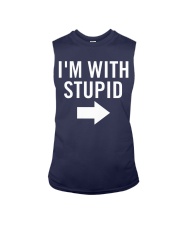I'm with stupid Sleeveless Tee tile