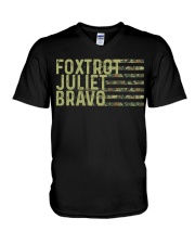 Foxtrot Juliet Bravo V-Neck T-Shirt tile
