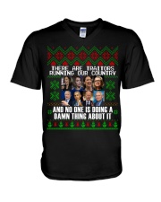 There are traitors running our country V-Neck T-Shirt tile