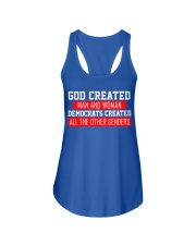 GOD CREATED MAN AND WOMAN Ladies Flowy Tank tile