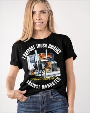 I support truck driver against mandates Classic T-Shirt apparel-classic-tshirt-lifestyle-front-100