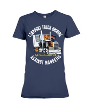 I support truck driver against mandates Premium Fit Ladies Tee tile