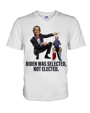 Biden was selected, not elected V-Neck T-Shirt tile