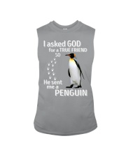 penguins-i asked god bl Sleeveless Tee tile