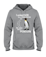 penguins-i asked god bl Hooded Sweatshirt tile